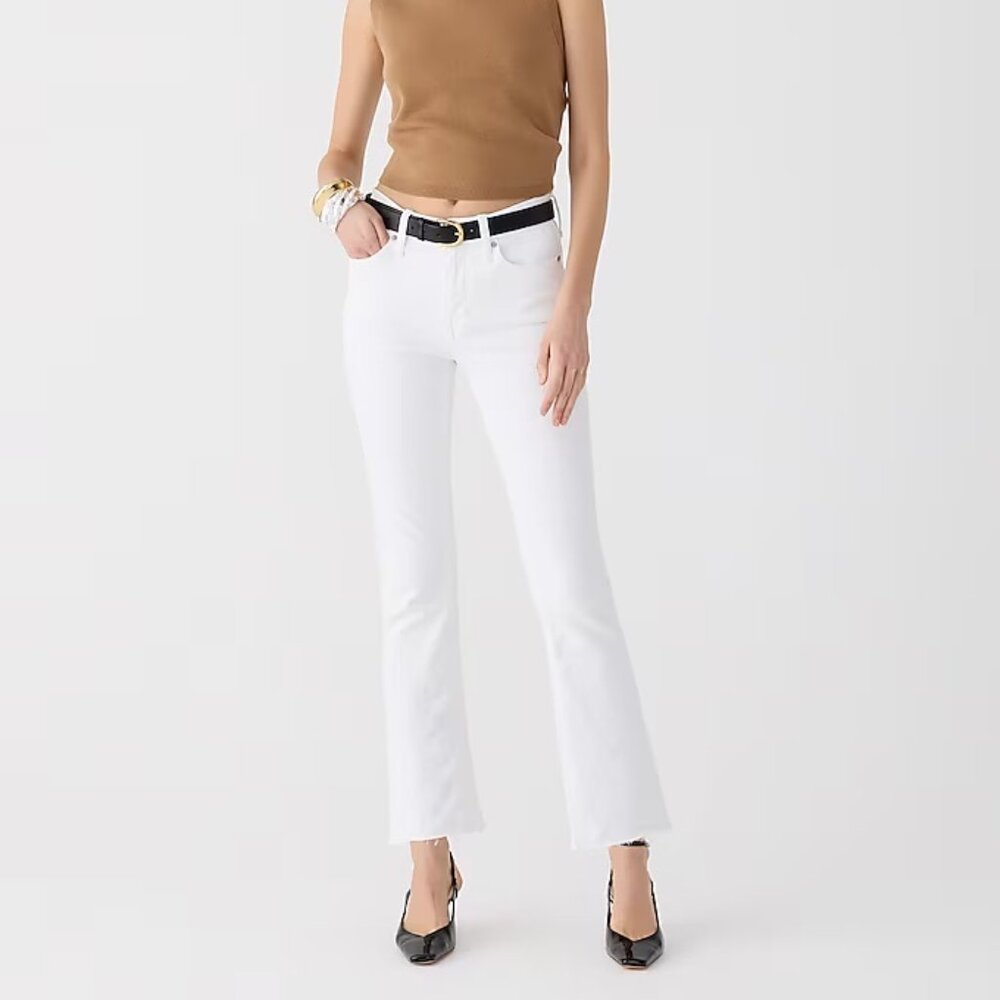 J.Crew Mid-Rise Cropped Demi-Boot White Jeans Size 24